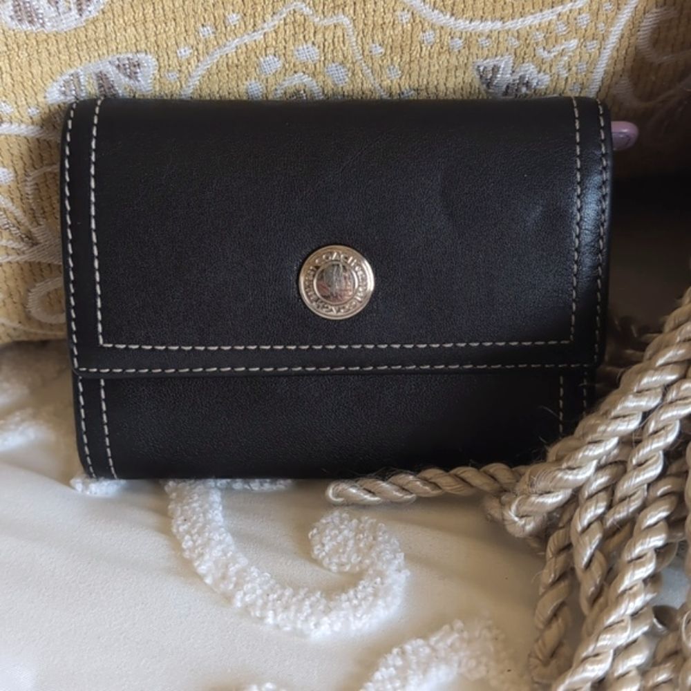 COACH Classic Trifold Wallet🖤 Black & Lavender